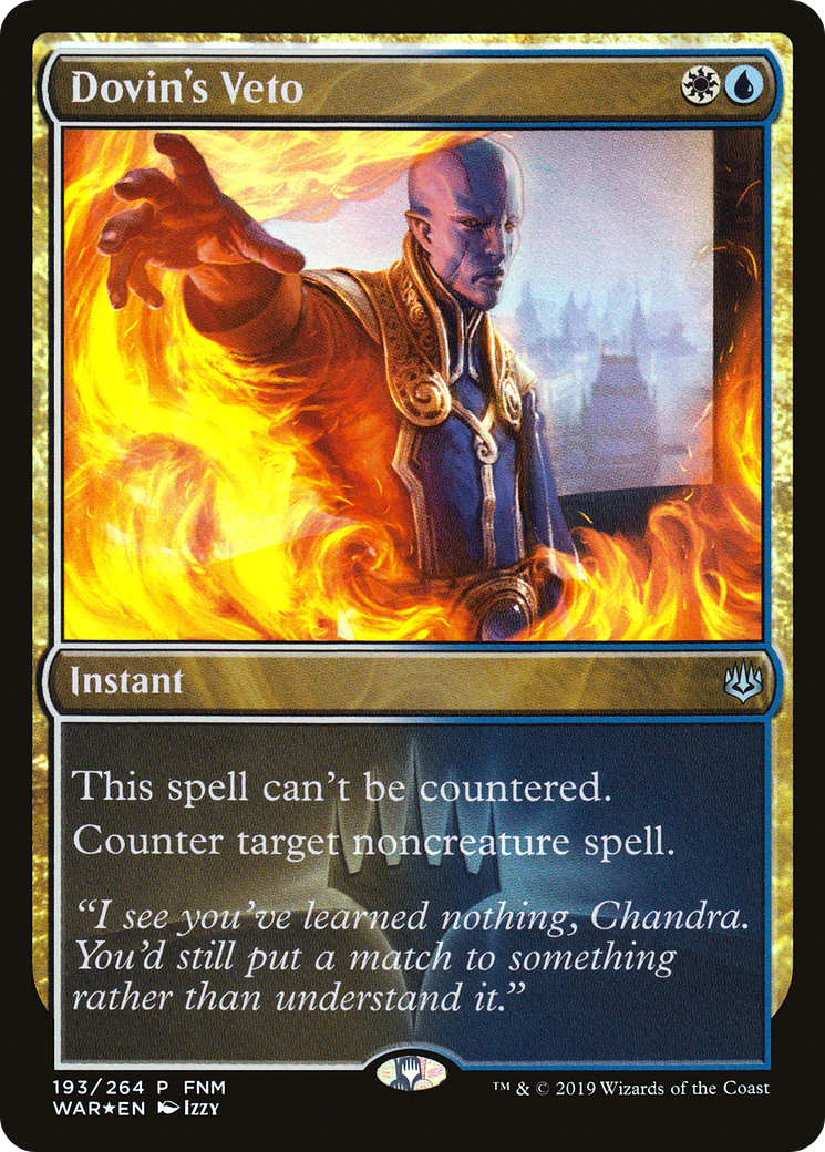 Dovin's Veto (193) Foil - War of the Spark Promos