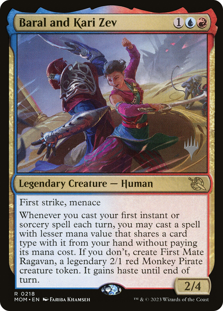 Baral and Kari Zev (218p) Foil - March of the Machine Promos