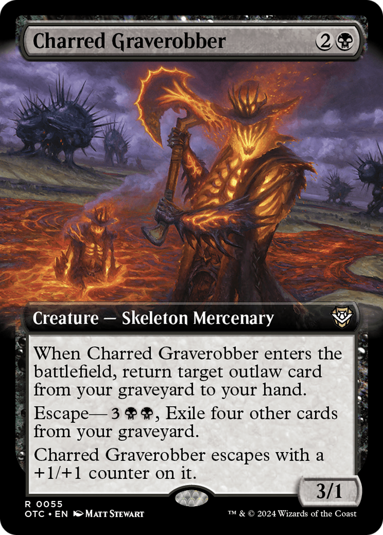 Charred Graverobber (Extended Art) (055) - Outlaws of Thunder Junction Commander