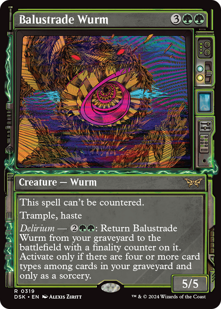 Balustrade Wurm (Showcase) (319) Foil - Duskmourn: House of Horror