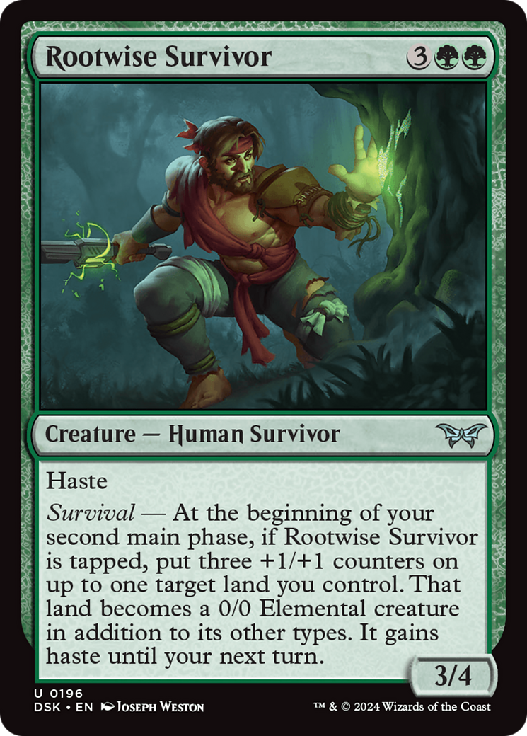 Rootwise Survivor (196) Foil - Duskmourn: House of Horror