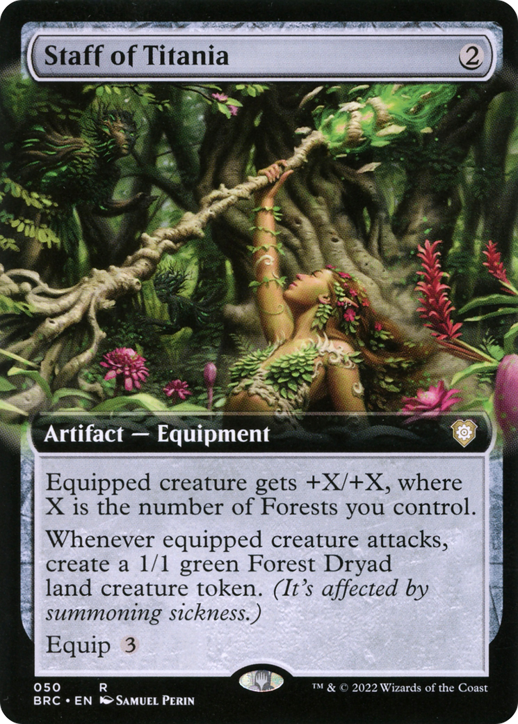 Staff of Titania (Extended Art) (050) Foil - The Brothers' War Commander