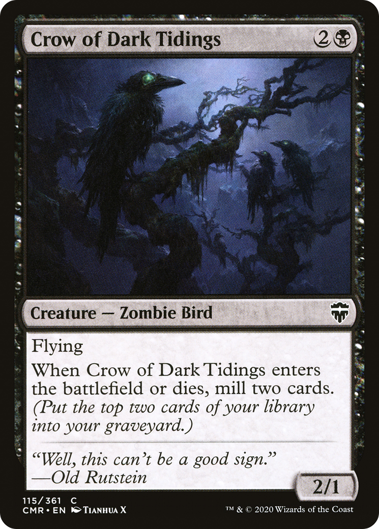 Crow of Dark Tidings (115) Foil - Commander Legends