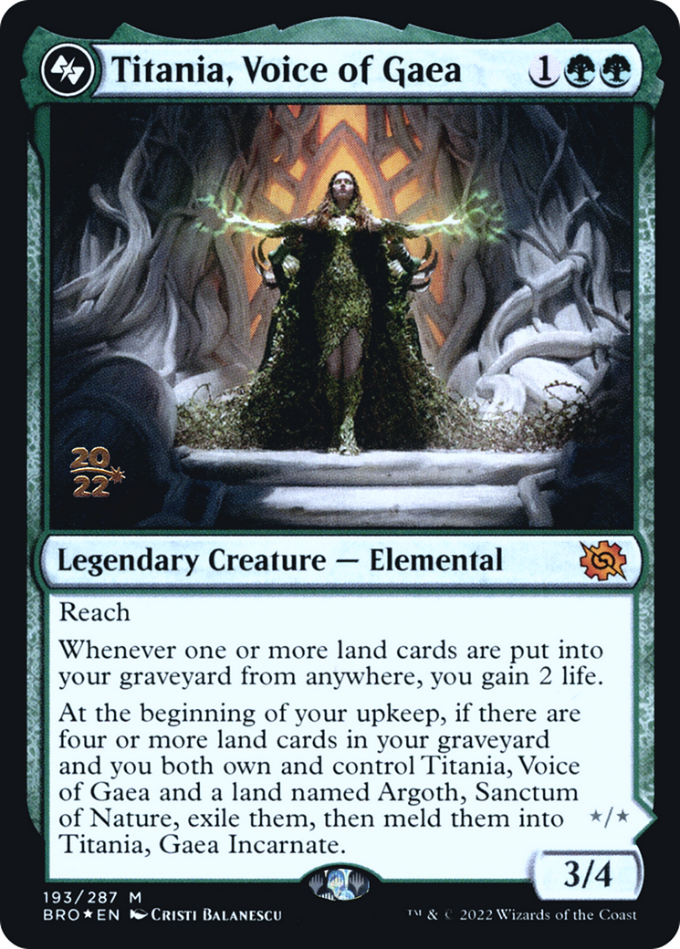 Titania, Voice of Gaea (193) Foil - The Brothers' War Promos