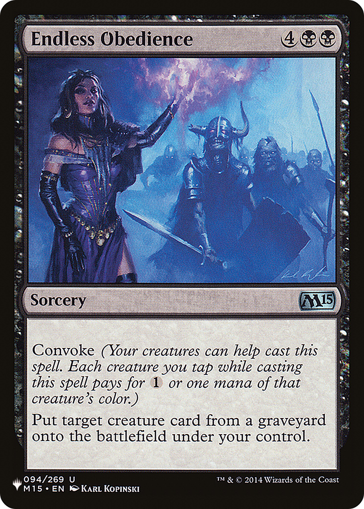 Endless Obedience (M15-94) - The List
