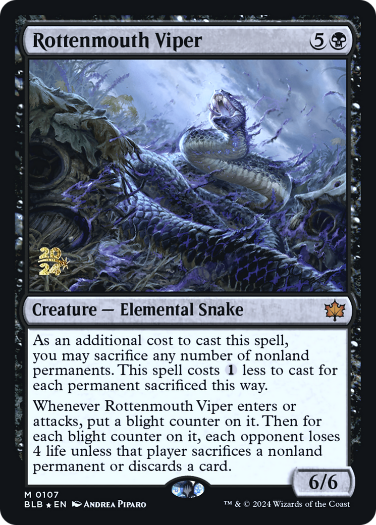 Rottenmouth Viper (107) Foil - Bloomburrow Promos