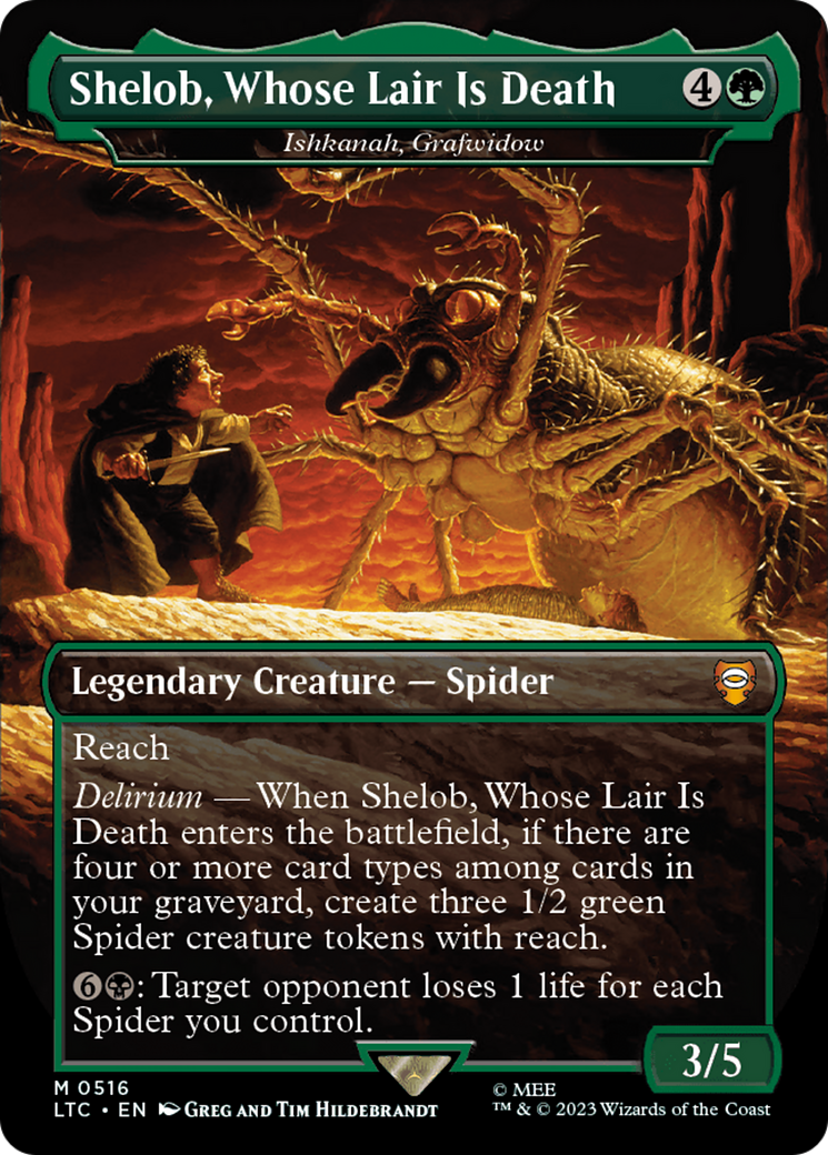 Shelob, Whose Lair Is Death – Ishkanah, Grafwidow (Borderless) (516) Foil - Tales of Middle-earth Commander