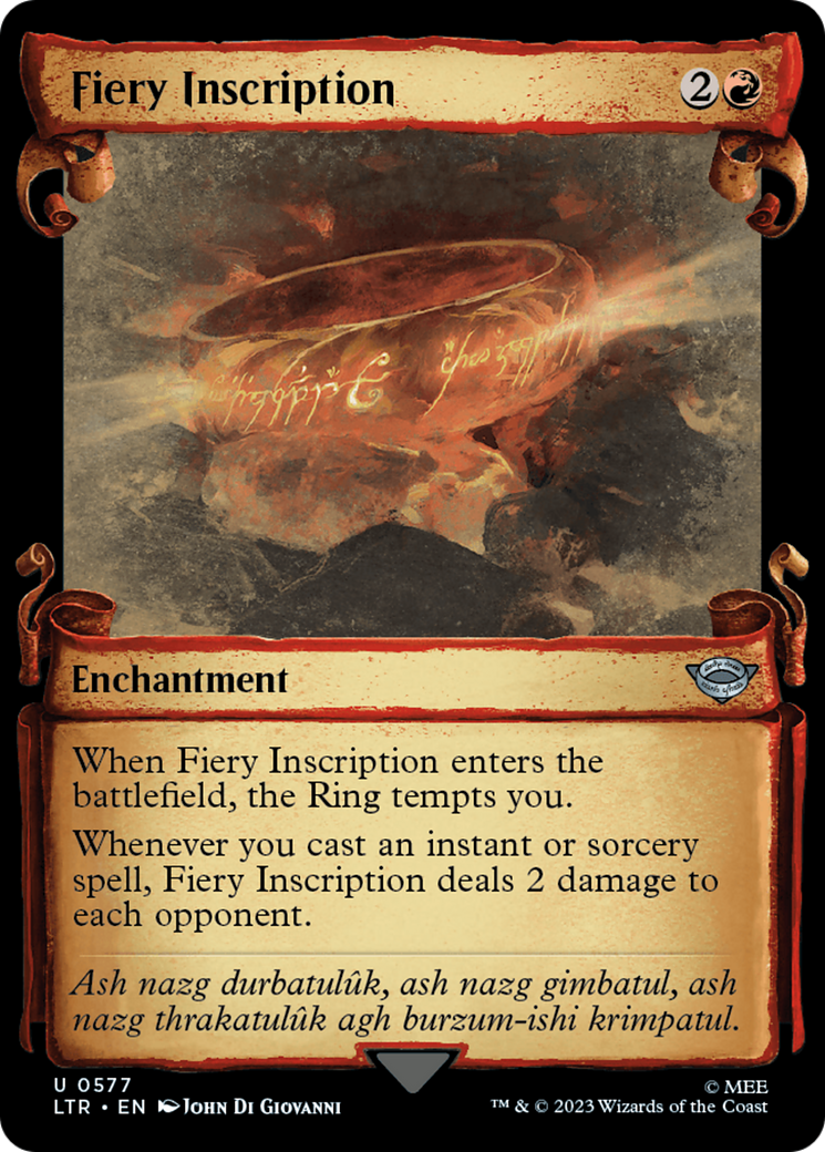Fiery Inscription (Showcase) (577) Foil - The Lord of the Rings: Tales of Middle-earth