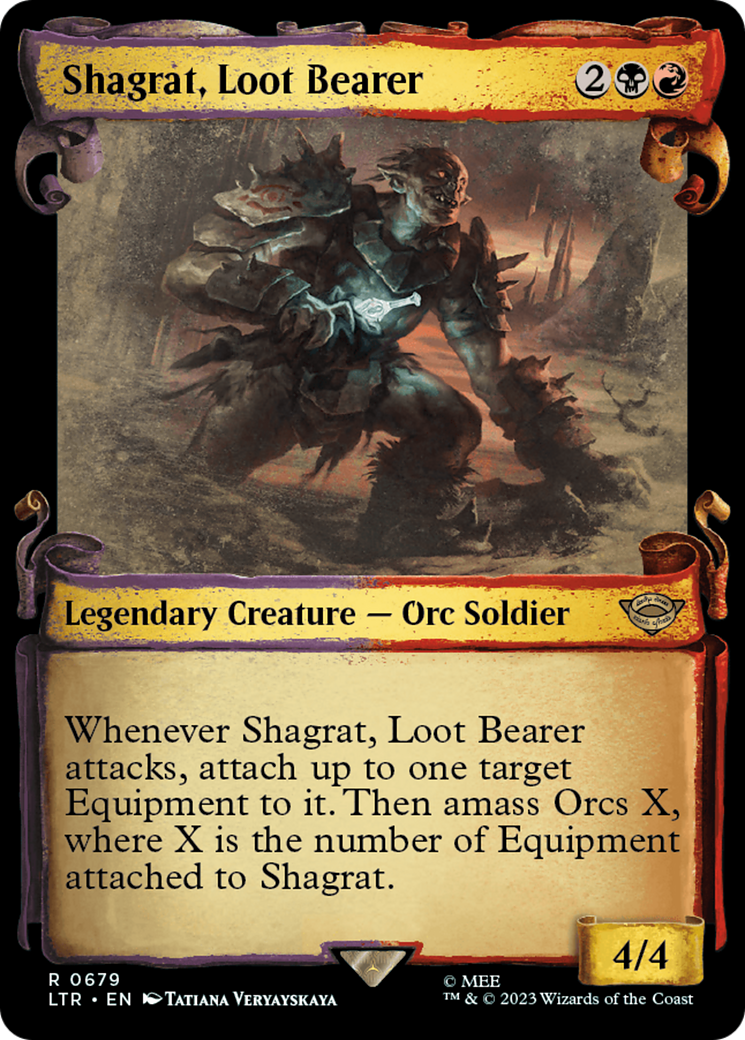 Shagrat, Loot Bearer (Showcase Scrolls) (Showcase) (679) Foil - The Lord of the Rings: Tales of Middle-earth