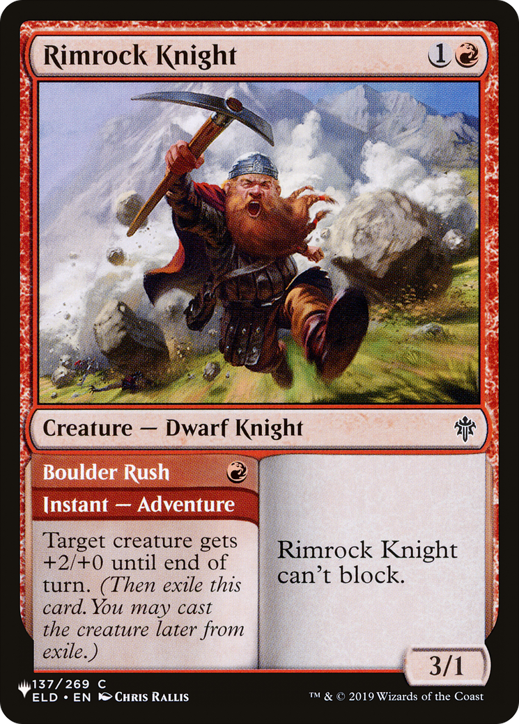 Rimrock Knight // Boulder Rush (ELD-137) - The List