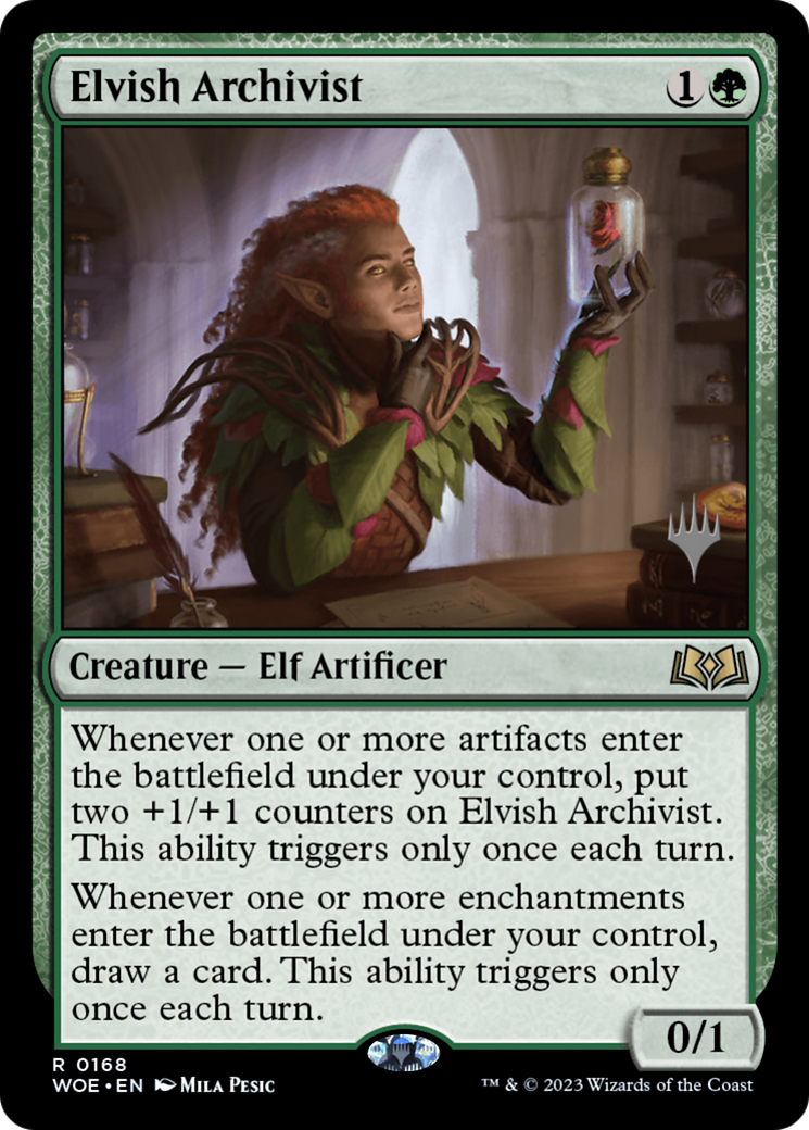 Elvish Archivist (168p) Foil - Wilds of Eldraine Promos