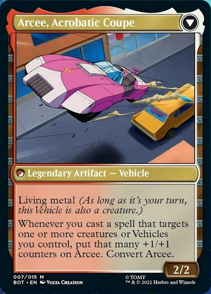 Arcee, Sharpshooter // Arcee, Acrobatic Coupe (007) Foil - Transformers