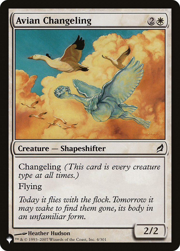 Avian Changeling (LRW-4) - The List