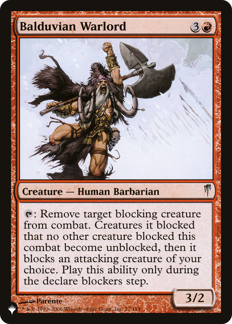 Balduvian Warlord (CSP-77) - The List
