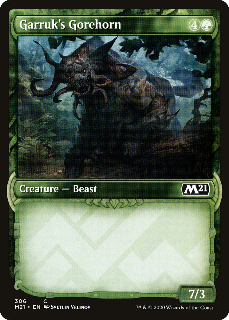 Garruk's Gorehorn (Showcase) (306) - Core Set 2021