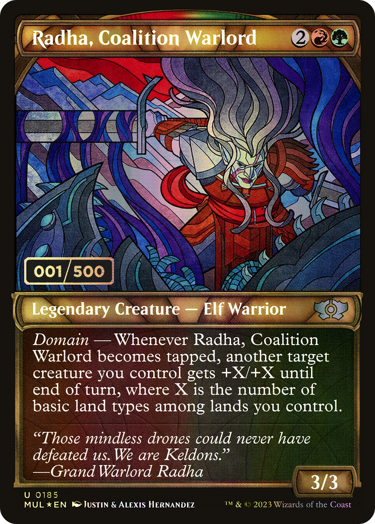 Radha, Coalition Warlord (Serial Numbered) (Showcase) (185) Foil - Multiverse Legends