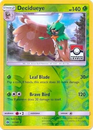 Decidueye (Pokemon League) (11) Reverse Holofoil - League & Championship Cards