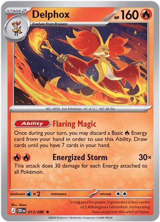 Delphox (13) Reverse Holofoil - Chaos Rising