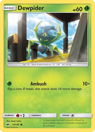 Dewpider (14) Reverse Holofoil - Burning Shadows