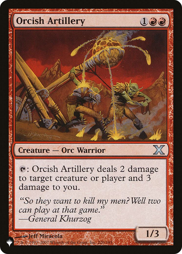 Orcish Artillery (10E-220) - The List