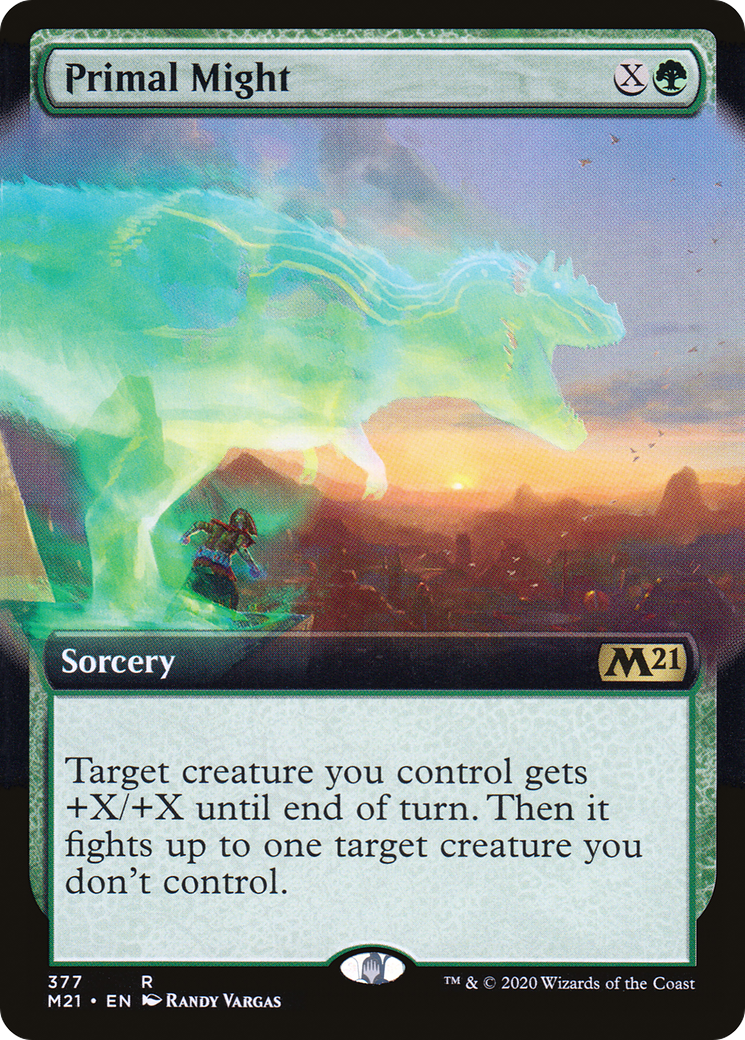 Primal Might (Extended Art) (377) Foil - Core Set 2021