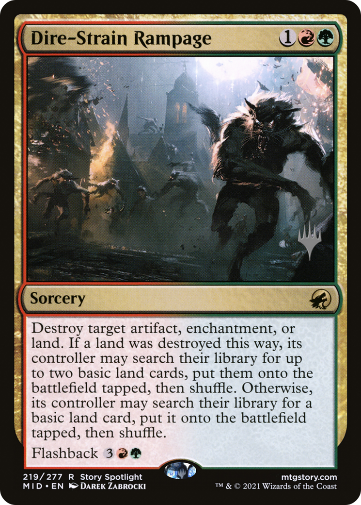 Dire-Strain Rampage (219p) - Innistrad: Midnight Hunt Promos Foil