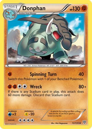 Donphan (72) Reverse Holofoil - Plasma Storm