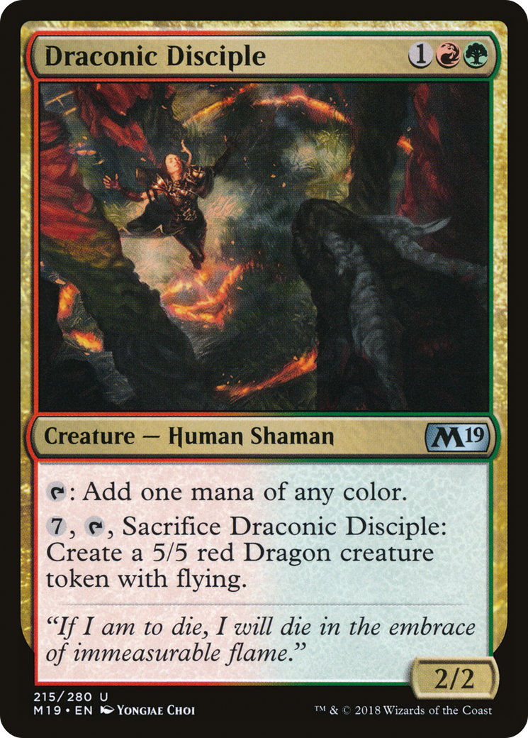 Draconic Disciple (215) - Core Set 2019 Foil