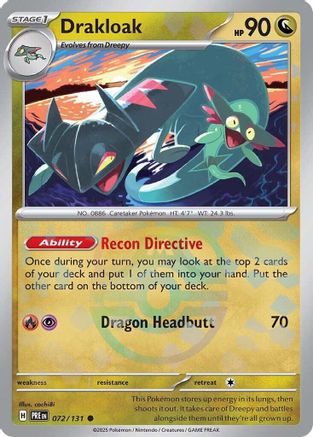 Drakloak (Master Ball Pattern) (72) Reverse Holofoil - Prismatic Evolutions