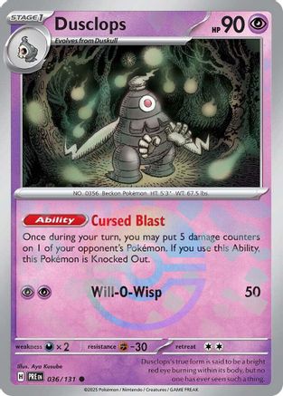 Dusclops (Poke Ball Pattern) (36) Reverse Holofoil - Prismatic Evolutions