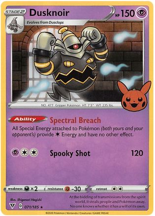 Dusknoir (71) Holofoil - Trick or Trade BOOster Bundle