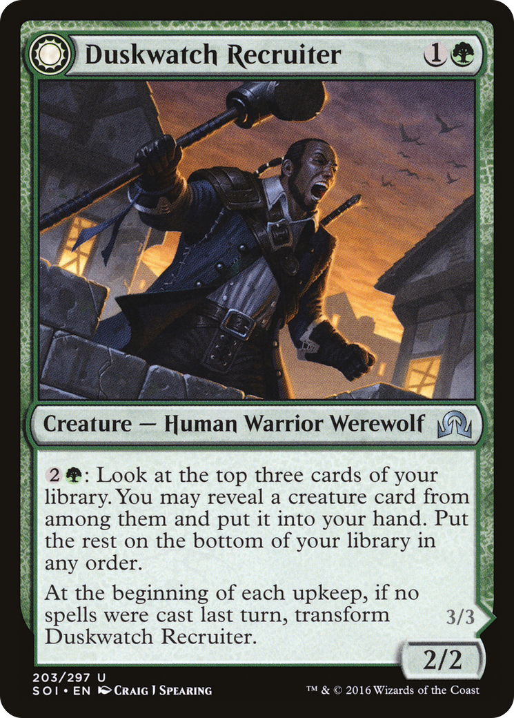 Duskwatch Recruiter // Krallenhorde Howler (203) Foil - Shadows over Innistrad
