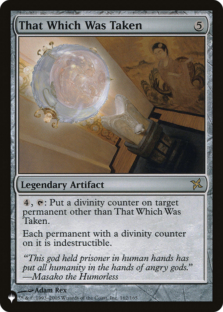 That Which Was Taken (BOK-162) - The List