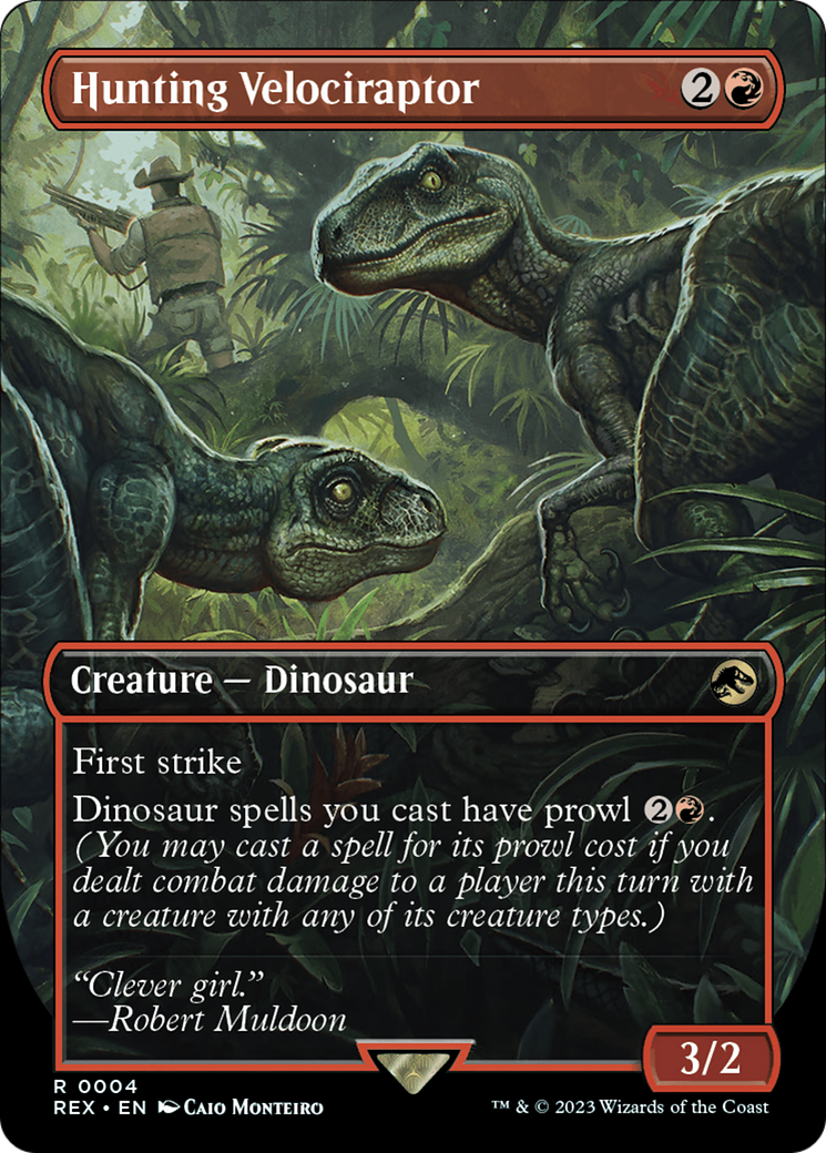 Hunting Velociraptor (Borderless) (004) Foil - Jurassic World Collection