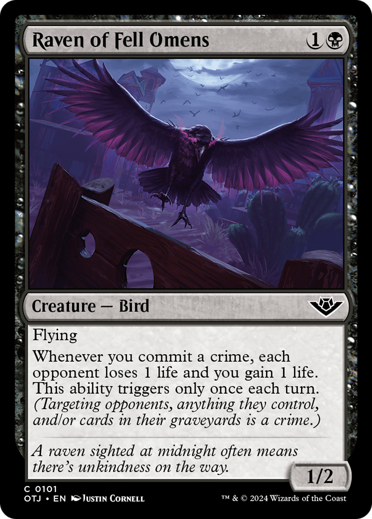 Raven of Fell Omens (101) Foil - Outlaws of Thunder Junction