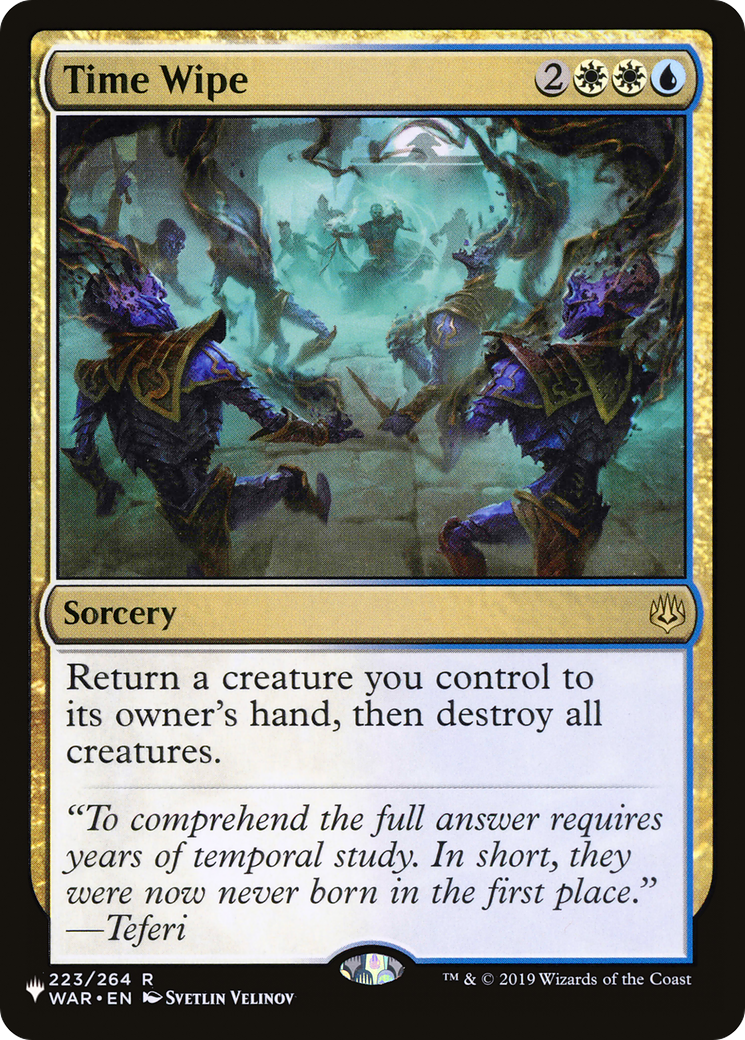 Time Wipe (WAR-223) - The List