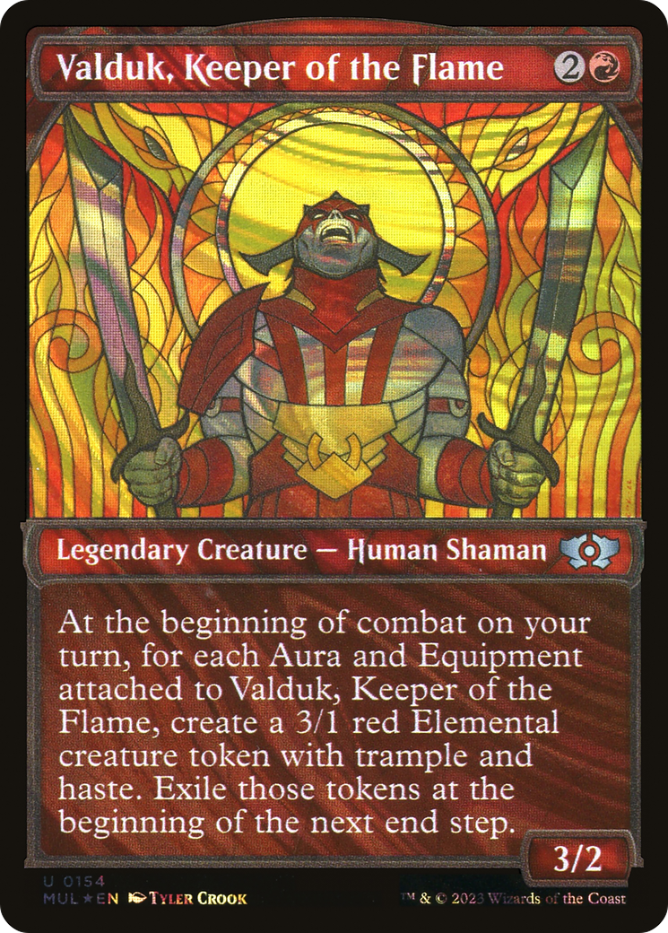 Valduk, Keeper of the Flame (Halo Foil) (Showcase) (154) Foil - Multiverse Legends