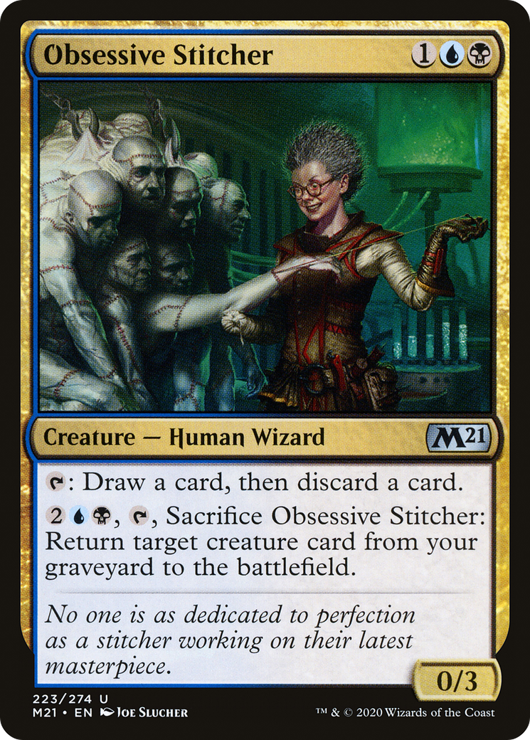 Obsessive Stitcher (223) Foil - Core Set 2021