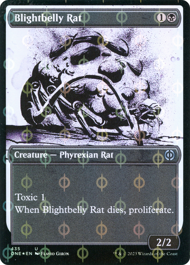 Blightbelly Rat (Showcase) (Step-and-Compleat Foil) (Showcase) (435) Foil - Phyrexia: All Will Be One