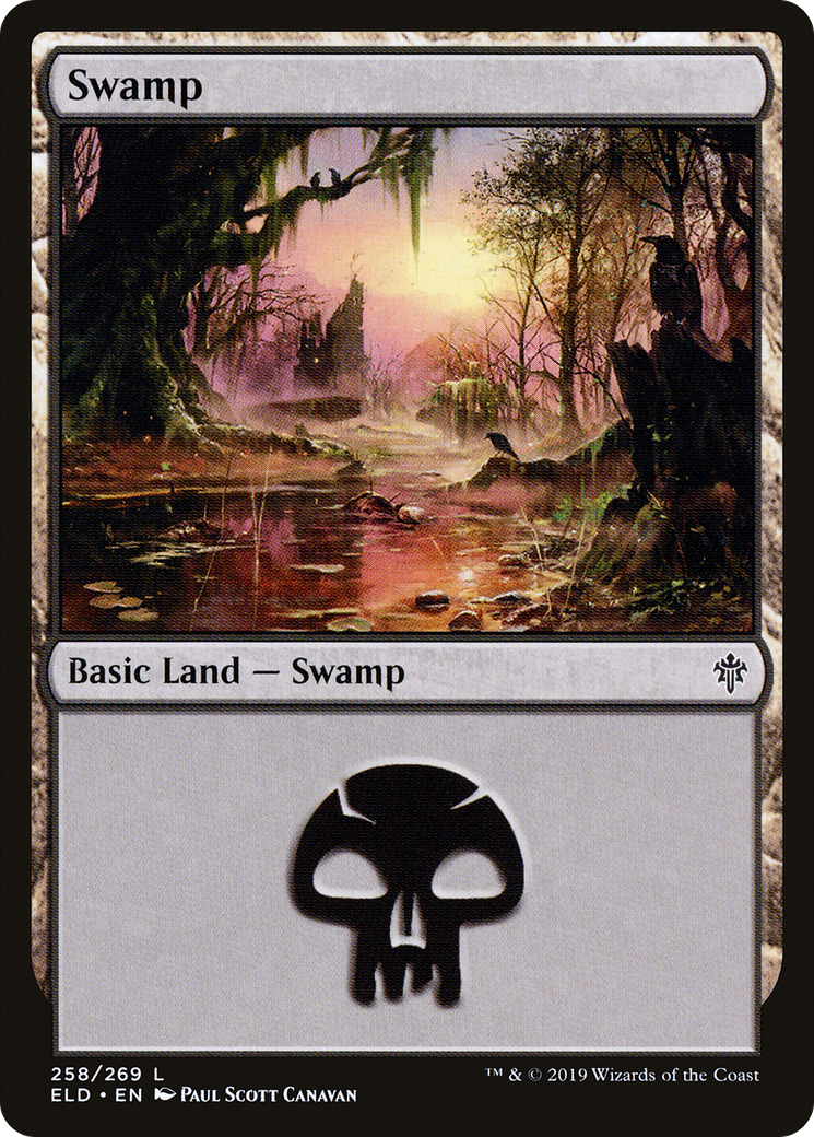 Swamp (258) Foil - Throne of Eldraine