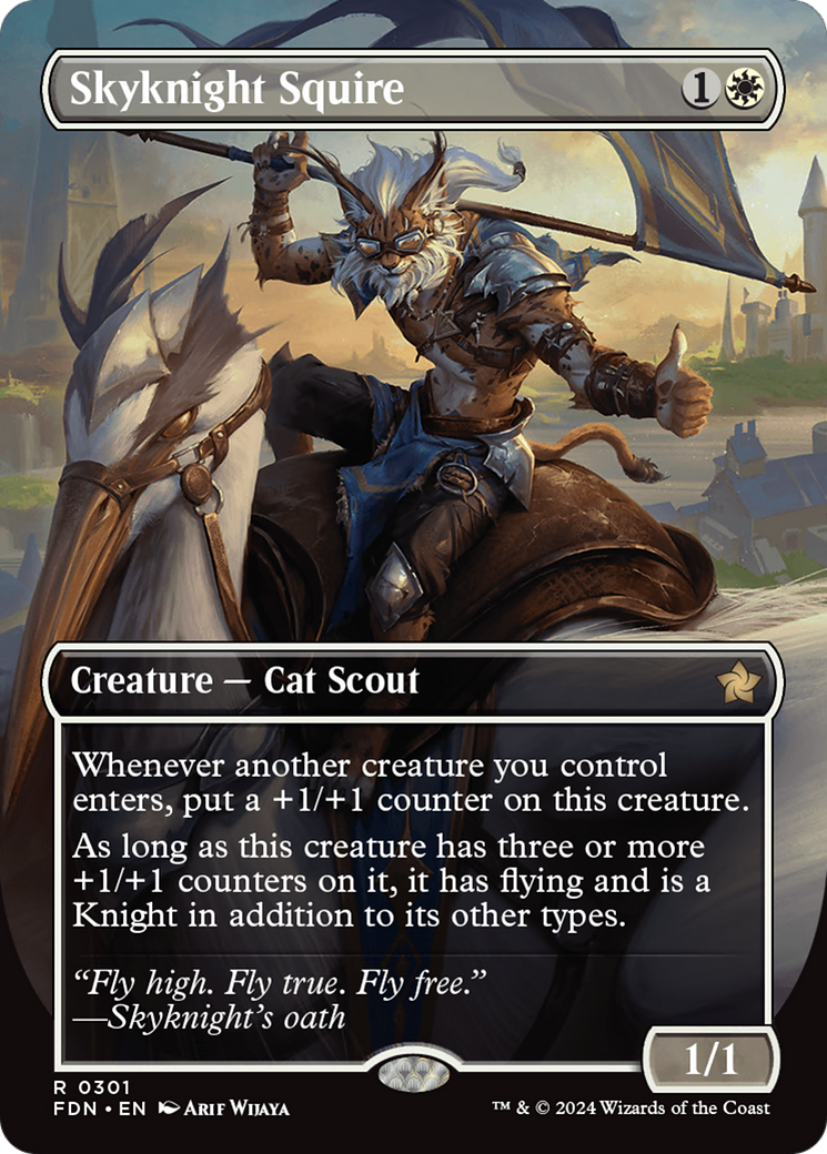 Skyknight Squire (Borderless) (301) Foil - Foundations