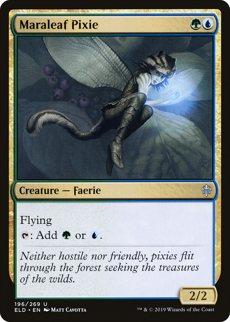 Maraleaf Pixie (196) Foil - Throne of Eldraine