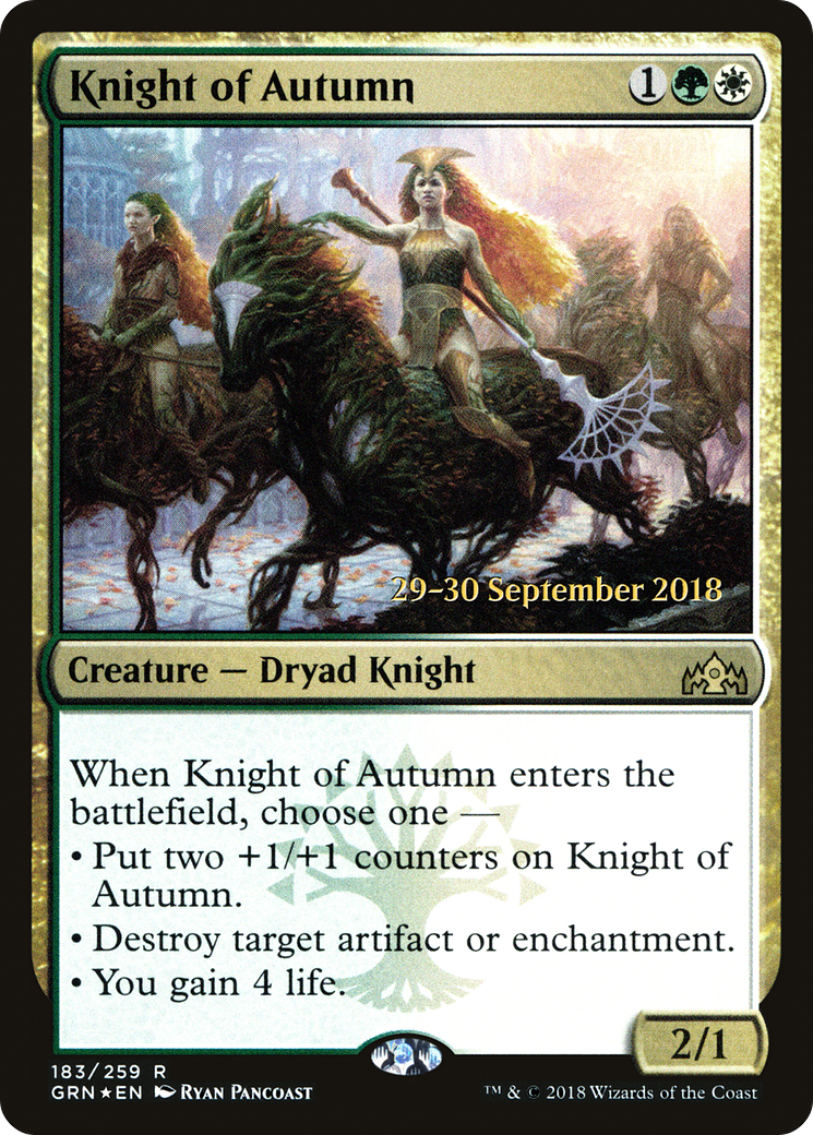 Knight of Autumn (183s) Foil - Guilds of Ravnica Promos