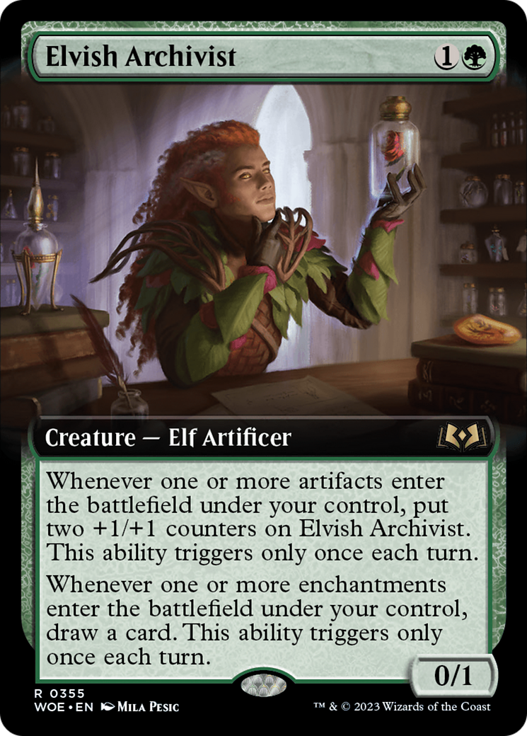 Elvish Archivist (Extended Art) (355) - Wilds of Eldraine