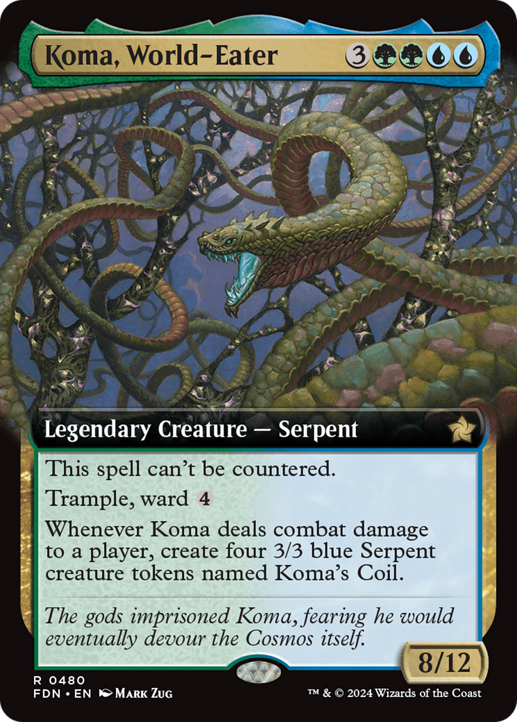 Koma, World-Eater (Extended Art) (480) Foil - Foundations