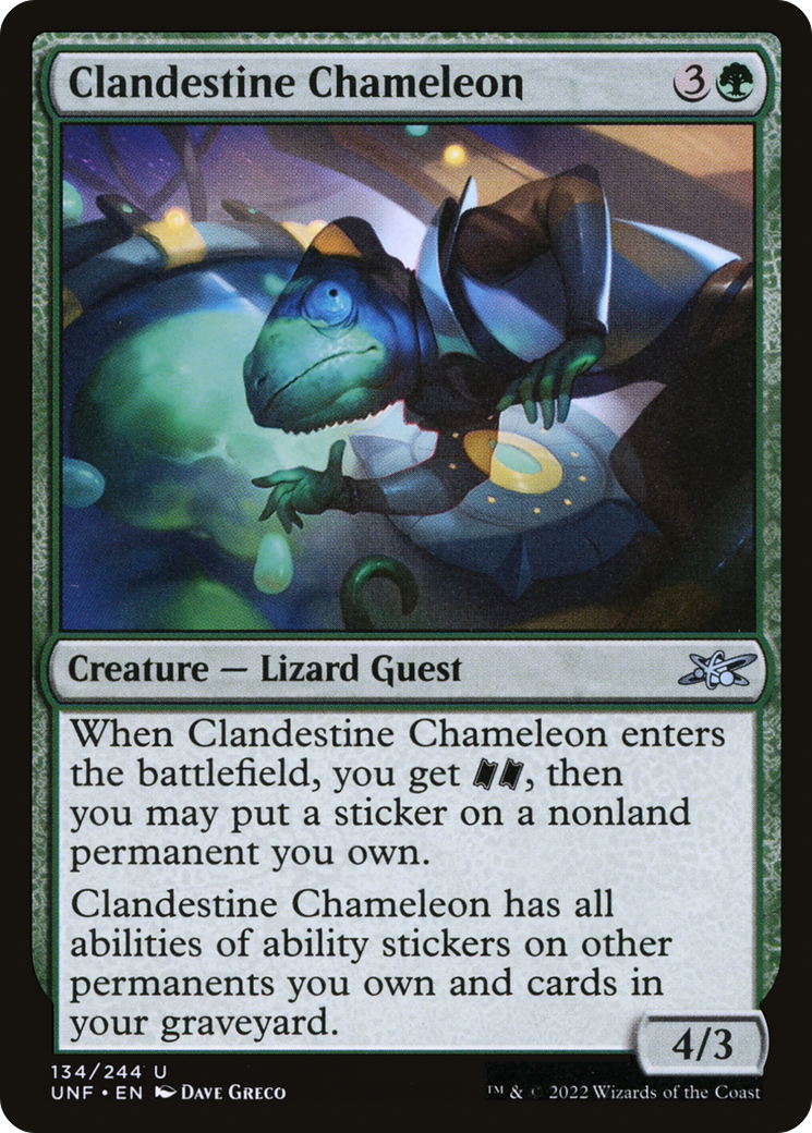 Clandestine Chameleon (134) Foil - Unfinity