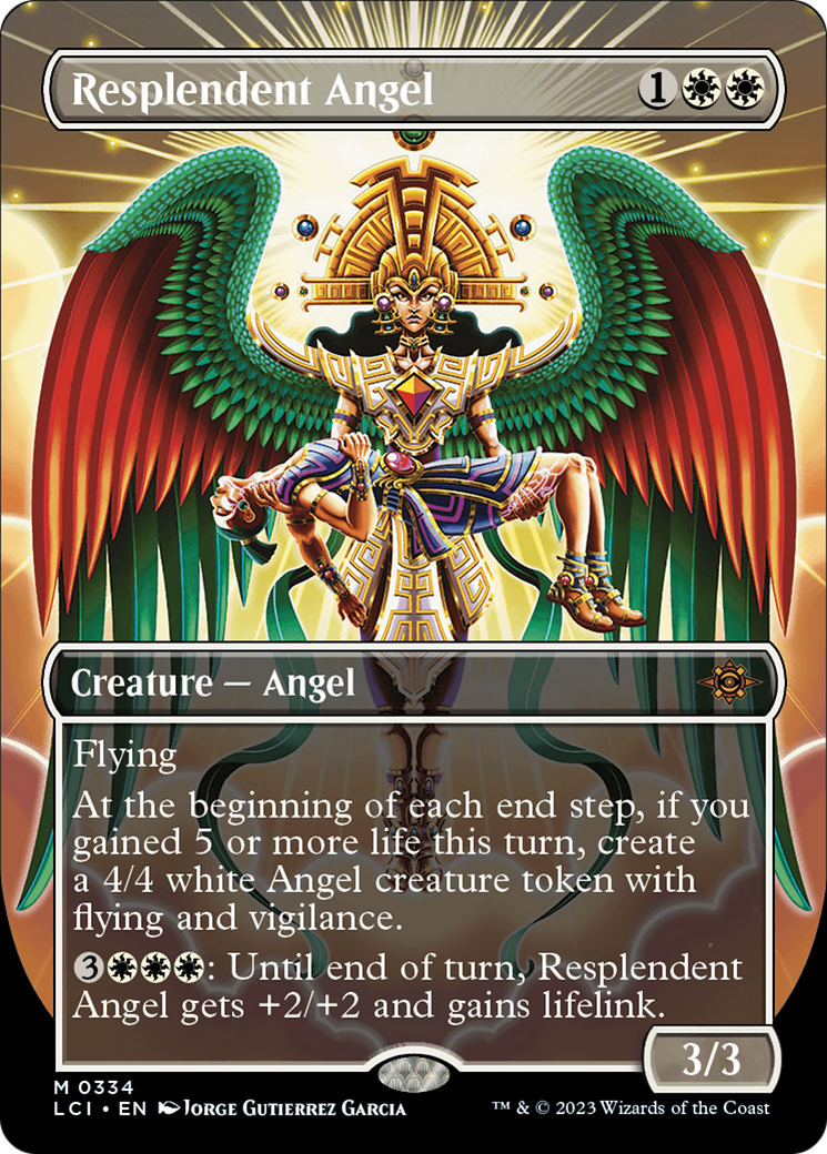 Resplendent Angel (Borderless) (334) Foil - The Lost Caverns of Ixalan