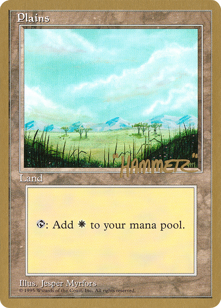 Plains (B) - 1996 Shawn "Hammer" Regnier (4ED) - Pro Tour Collector Set