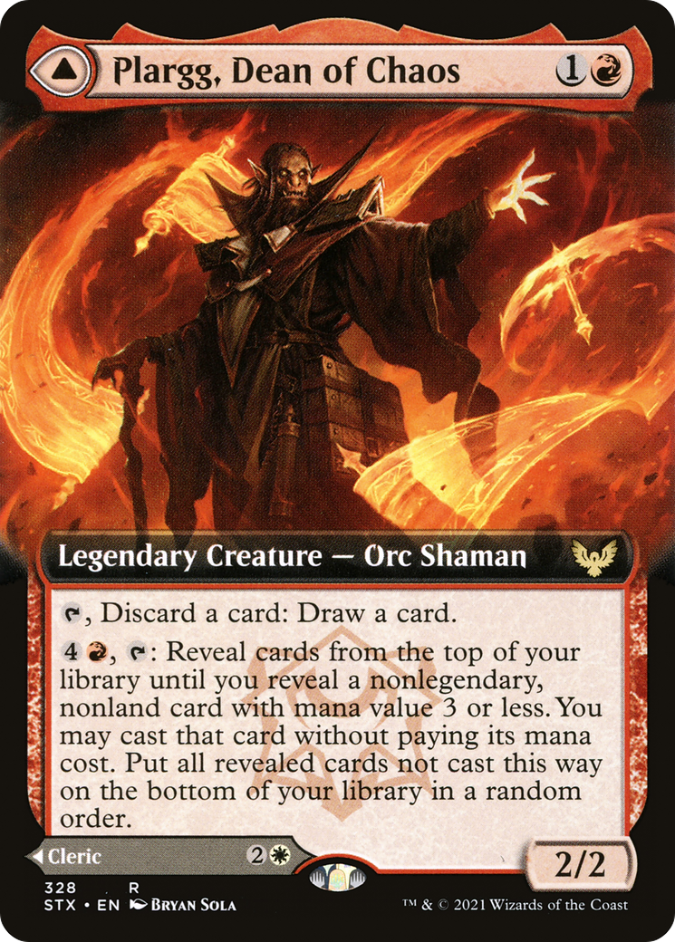 Plargg, Dean of Chaos (Extended Art) (328) Foil - Strixhaven: School of Mages