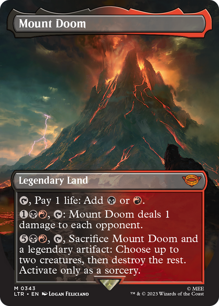 Mount Doom (Borderless) (343) Foil - The Lord of the Rings: Tales of Middle-earth